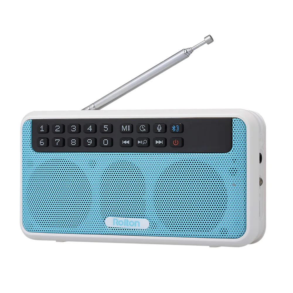 Rolton E500 fm-радио 6 Вт беспроводной Bluetooth динамик Портативный цифровой fm-радио Hi-Fi стерео TF музыкальный проигрыватель со светодиодный микрофоном