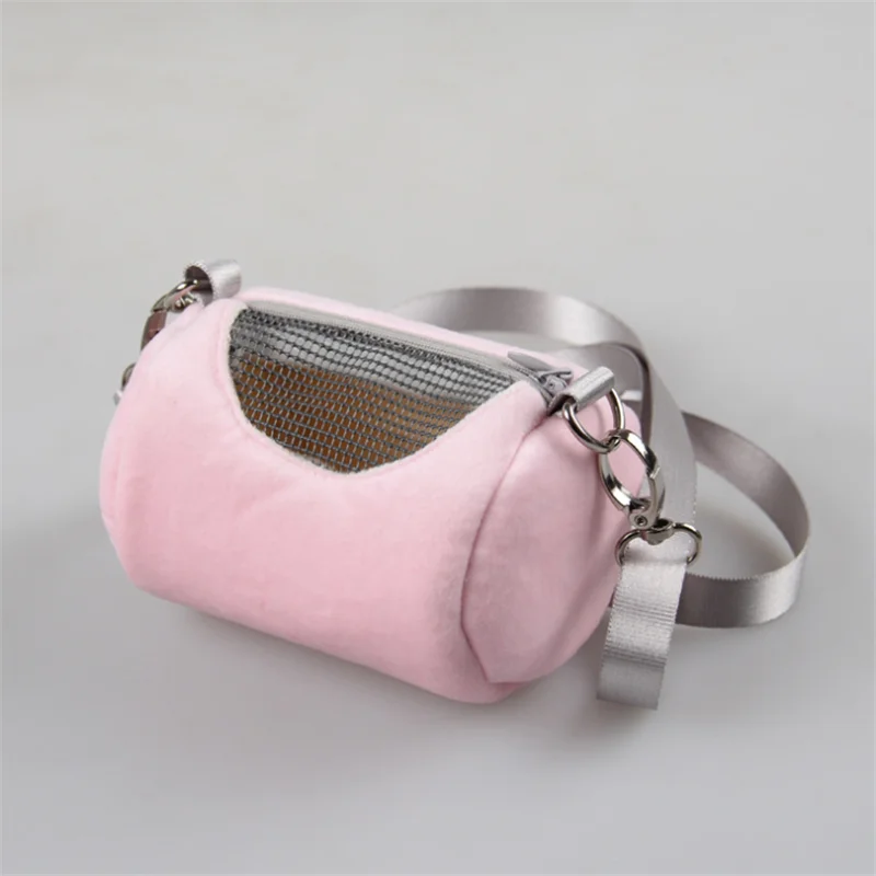 Pet Cage Cross Body Accessories Cylinder Design Soft Practical House Travel Portable Squirrel Visible Mesh Hamster Carrier Bag | Дом и сад