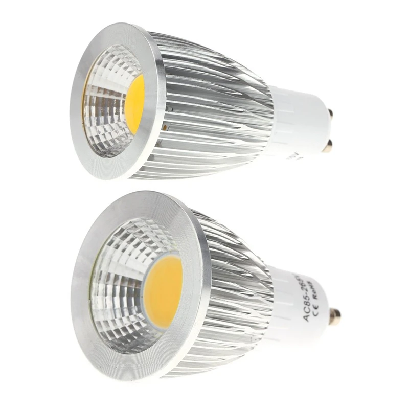 

2 шт., энергосберегающие светодиодные лампы GU10 COB, 85 - 265 в, теплый белый свет, 7 Вт и 9 Вт