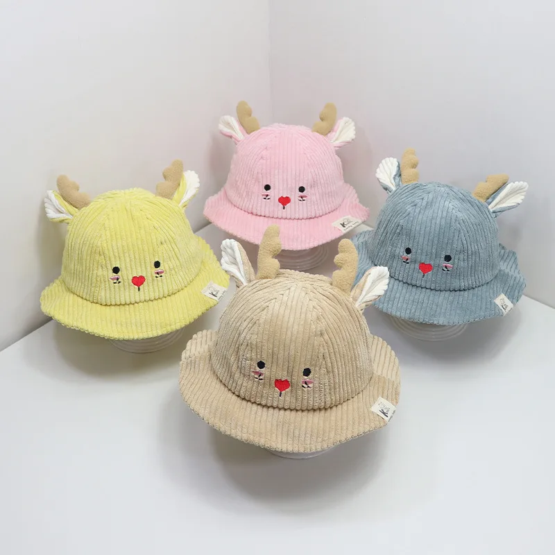 Детская зимняя шапка детские шапки с мультяшным оленем Осенняя для маленьких