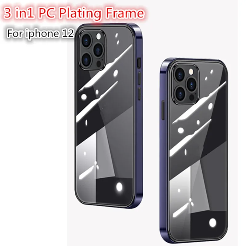 

Чехол 3 в 1 для iPhone 12 Mini, 11Pro, X, XR, XS Max, 7, 8plus, силиконовый, прозрачный