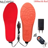 1800mah usb electric heated insoles winter foot warmer shoes insert pad with remote control breathable memory foam shoe insole