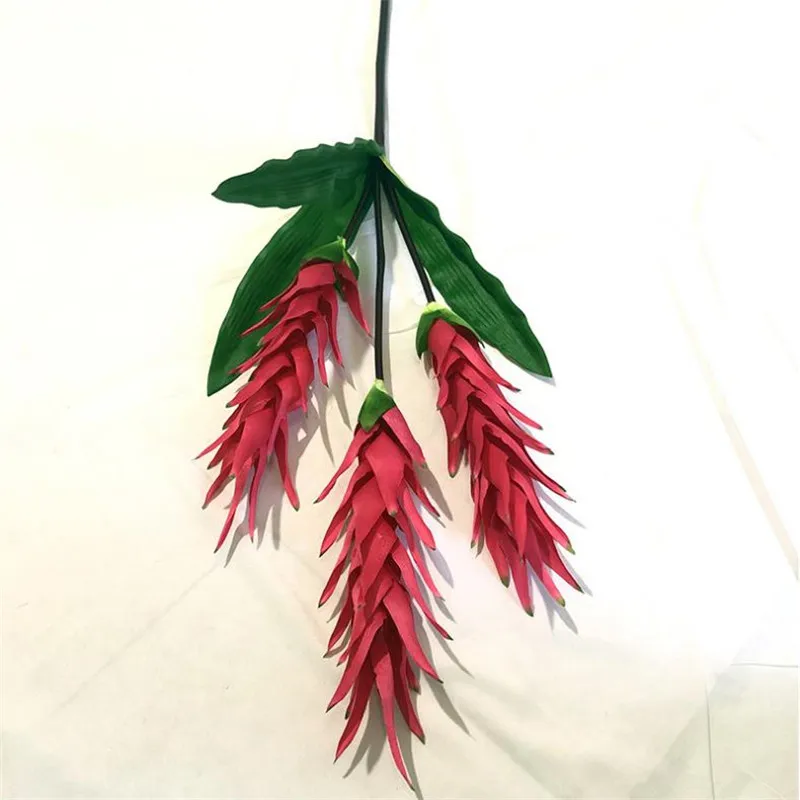 

10Pcs Fake long Stem Bromeliad (3 heads/piece) 45.28" Length Simulation Pineapple Flower for Wedding Home Artificial Flowers