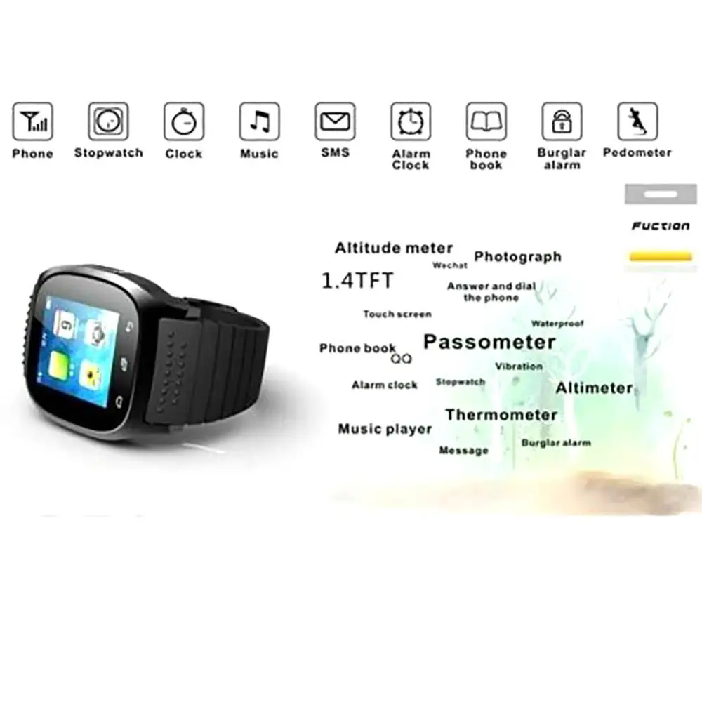 M26 waterproof Smartwatch Bluetooth Smart Watch Daily LED Display For Android Phone Sync Pedometer | Электроника