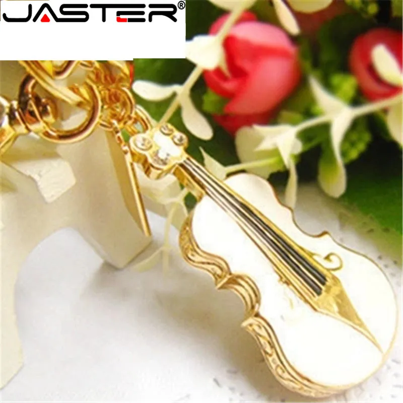 Металлический usb флеш накопитель JASTER в виде скрипки 64 ГБ 32 16 8 4 Гб|USB