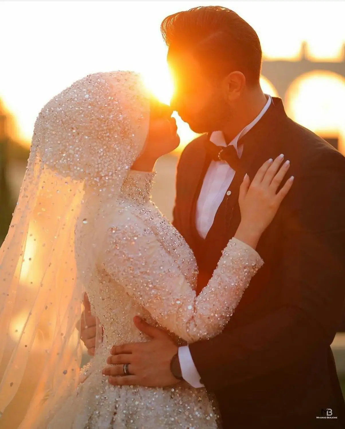 فستان زفاف إسلامي مع حجاب ترتر لامع مقاس كبير فاخر الشرق الأوسط 2021 Reviews 2104 Item Arnob1005 Ar Nobon Site
