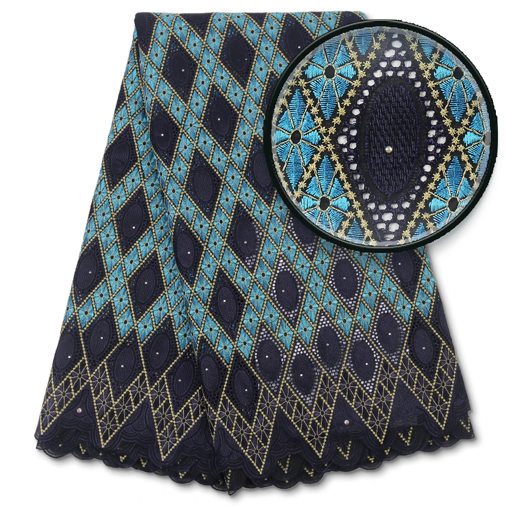 

NI.AI Nigerian Lace Fabrics High Quality African Cotton Dry Lace Fabric With Stones Swiss Voile Lace In Switzerland XY3769B