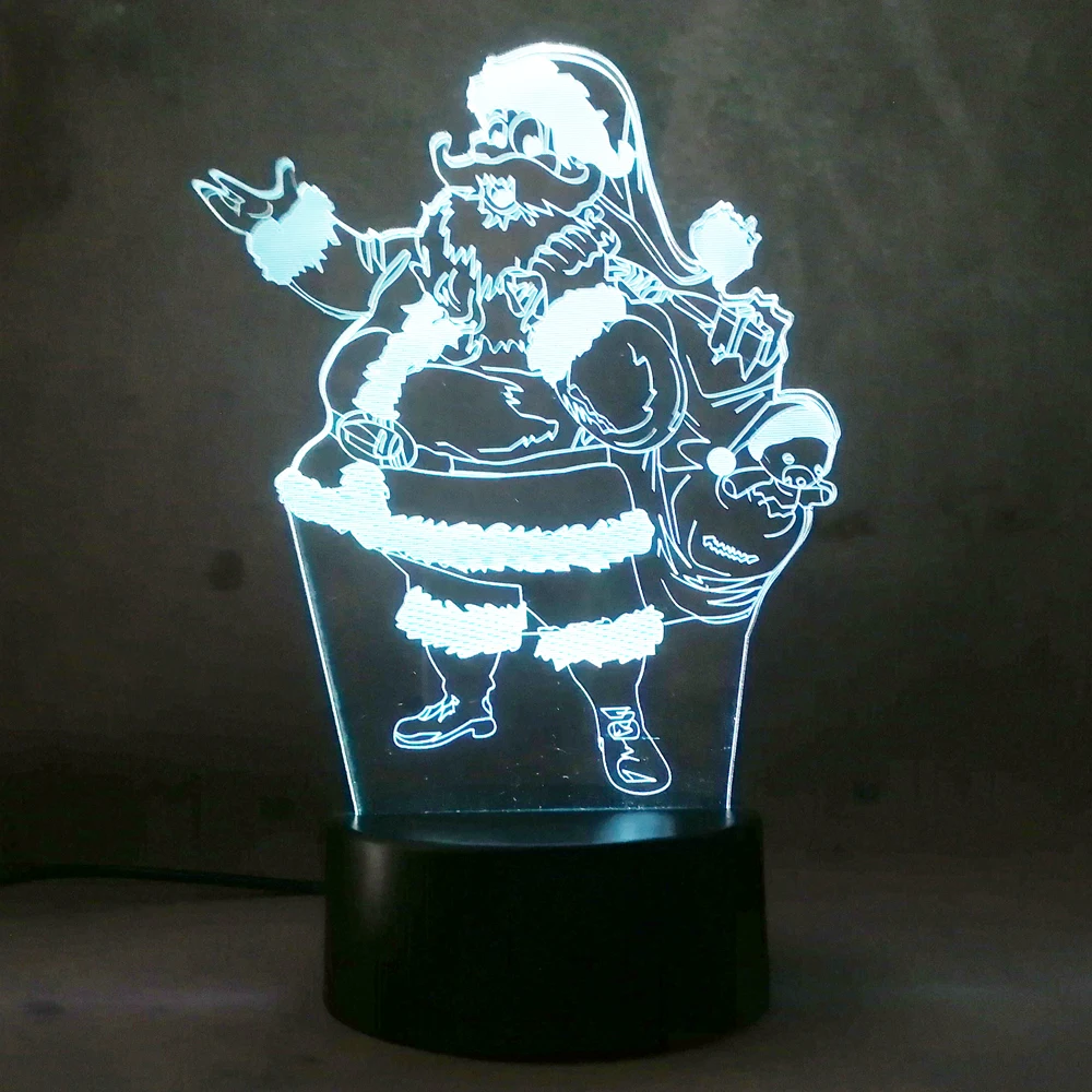 Рождественский подарок 3D Санта Клаус светодиодный ночник Лава lampara сенсорный