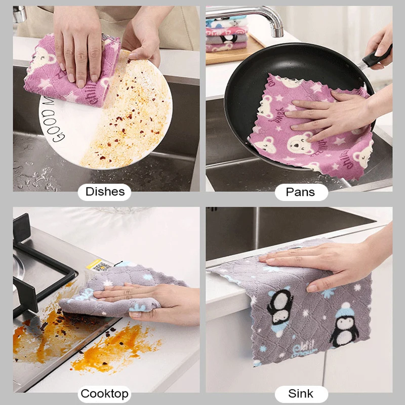 Тряпки из микрофибры ручные полотенца посуда кухонная утварь гидрофильные