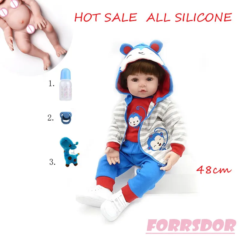 48 см все силиконовые куклы Bebe Reborn реалистичные милые детские игрушки на день