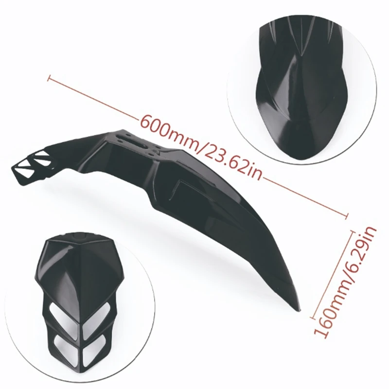 Пластиковые универсальные супер мото черные передние крылья для Honda Yamaha Suzuki Drz Kx Yz