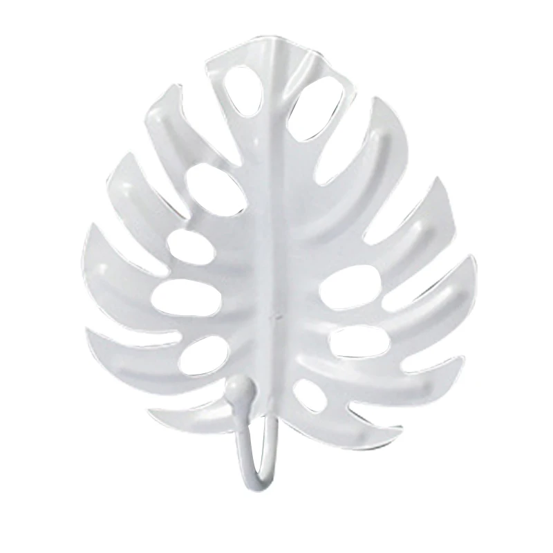

Metal Wall Hook Creatives Leaf Shaped Coat Key No-punch Holder Rack For Bedroom Living Room KI