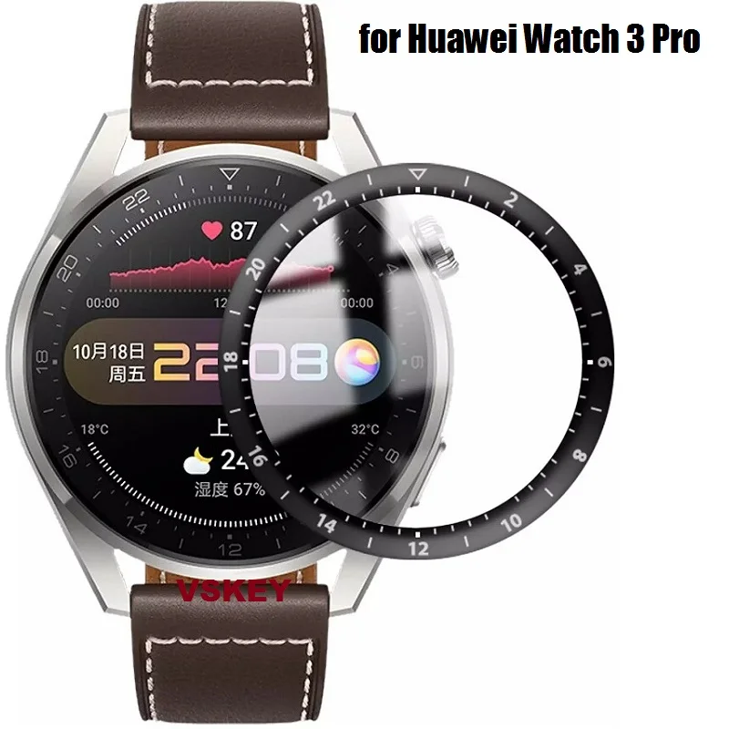 100pcs 3d curved soft screen protector for huawei watch 3 pro gt3 smart watch full coverage protective film free global shipping