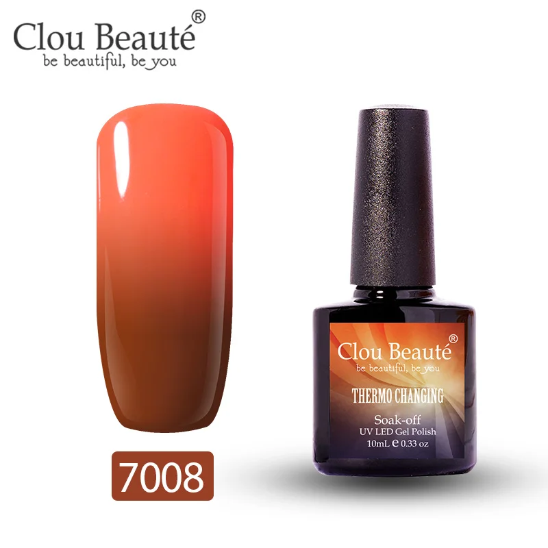 7008 Clou Beaute гель-лак, меняющий цвет в зависимости от температуры, гибридный УФ-лак для ногтей, стойкий, растворимый гель, 10 мл - Цвет: 7008