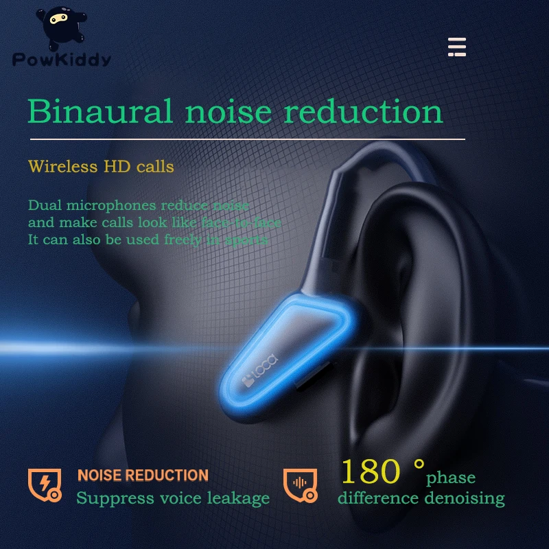 

Bone Conduction Earphone Bluetooth 5.0 Wireless Sports Headphones IP65 Headset Stereo Hands-free with Microphone For Running