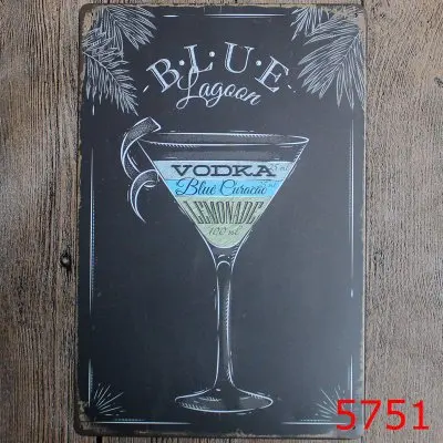 Коктейльный декор для стен в винтажном стиле Mojito оловянные тарелки пабов роспись