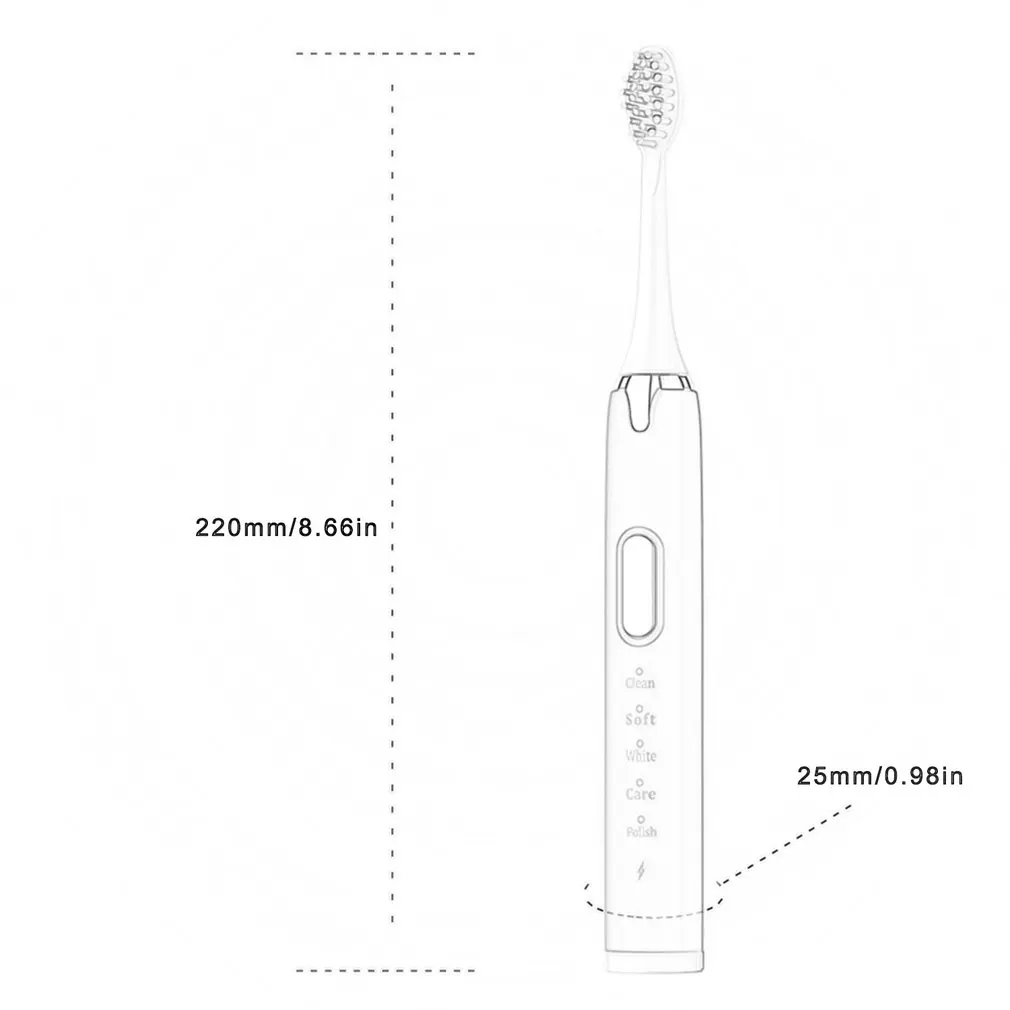 

Adult Electric Toothbrush USB Rechargeable Ultra Sonic Washable Relaxing Powerful 5 Speed Electric Toothbrush
