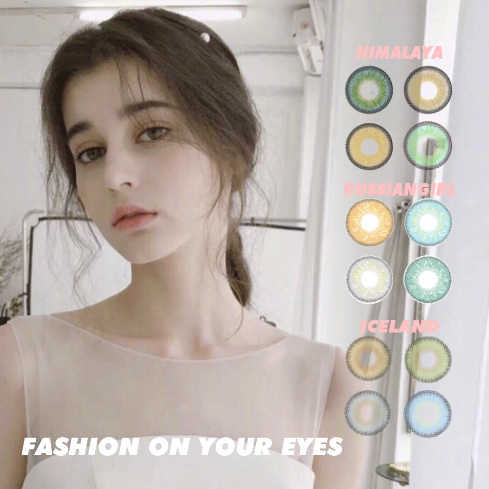 

Цветные контактные линзы для глаз, 1 пара, Лидер продаж, косметические линзы для глаз, быстрая доставка, контактные линзы естественного вида на год