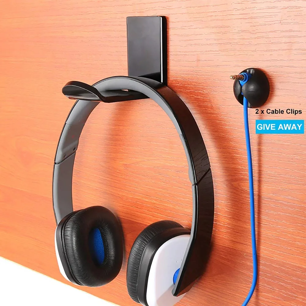 Modern Sticker Acrylic Headphone Bracket Wall Mounted Headset Holder Hanger Under Desk Hook Earphone Sticky Display Stand | Электроника