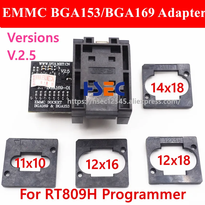 Оригинальный Бесплатная доставка RT BGA169 01 / BGA153 памяти на носителе EMMC адаптер V2.5 с 4
