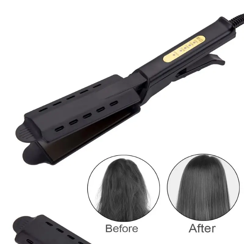 

Electronic Hair Straightener Steam Irons Ceramic Vapor Salon Professional Flat Iron Four-Gear Heat Hair Straighten Styling Tool