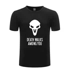 Повседневные футболки с коротким рукавом OW Reaper, высококачественные удобные модные хлопковые футболки с надписью Game Overwatch в мировом стиле.