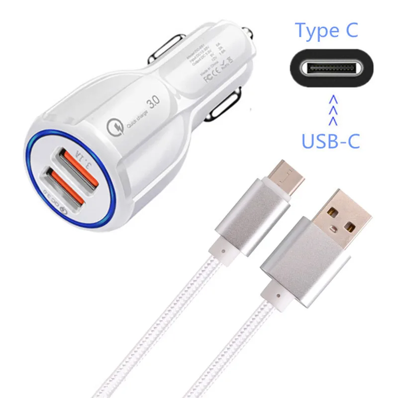 Короткое автомобильное зарядное устройство QC 3 0 с usb проводом адаптер для быстрой