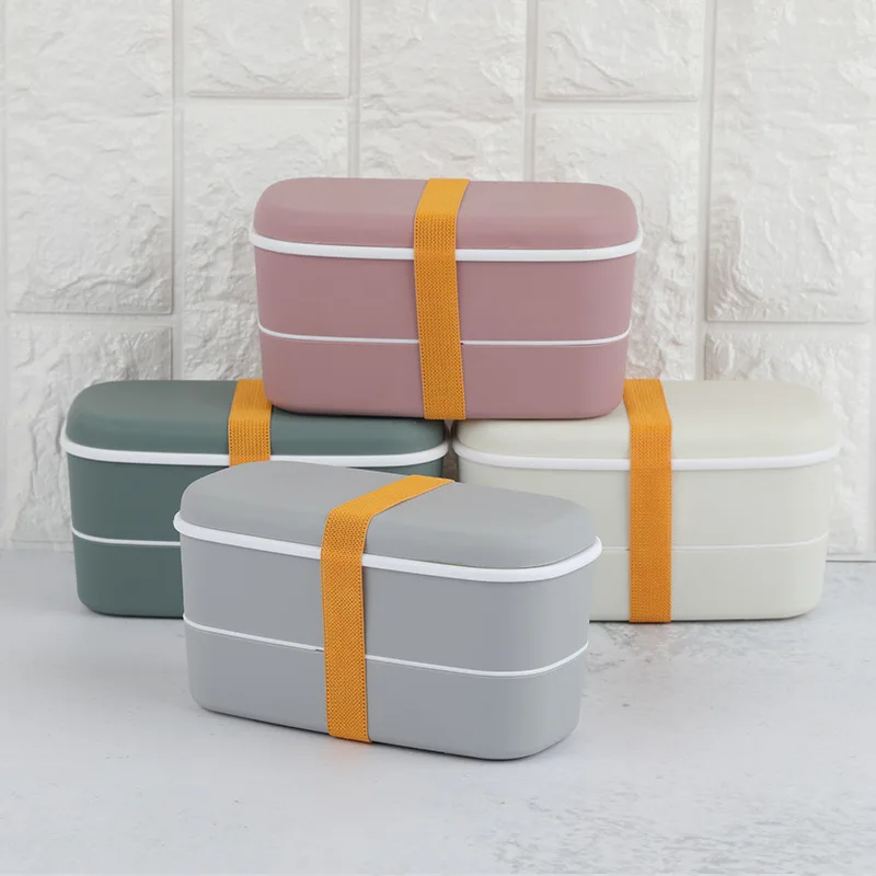 Пластиковый Ланч-бокс милый Bento детский Ланч-бокс 2 слоя