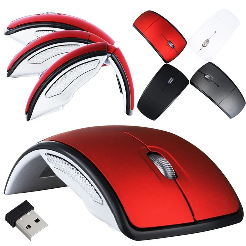 

Foldable Wireless Computer Mouse Arc Touch 2.4G Slim Optical Gaming Folding Mause With USB Receiver For PC Laptop