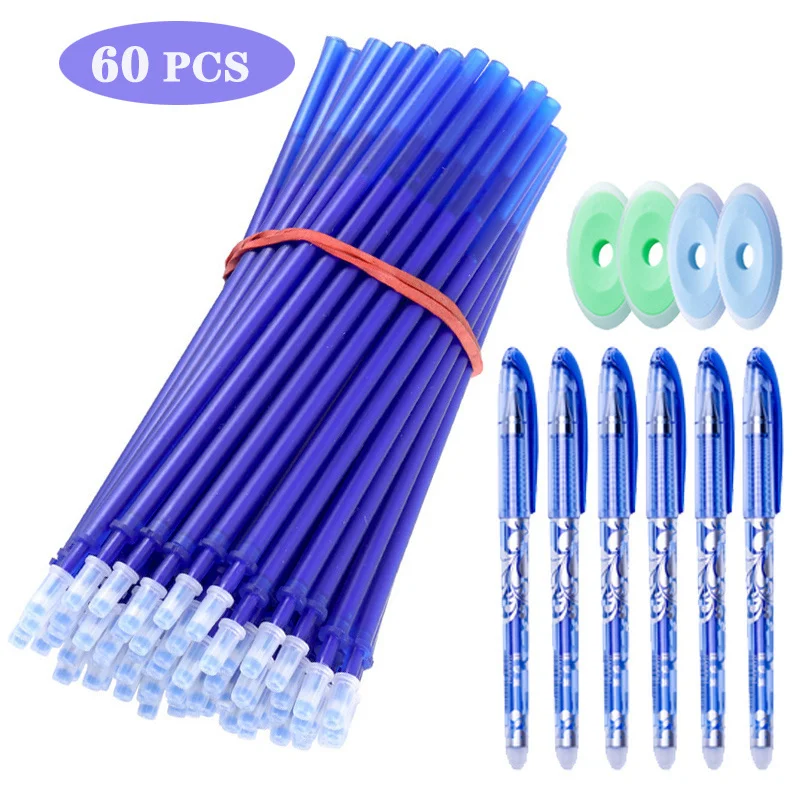 

Набор стираемых гелевых ручек, ручки с синими, черными, красными и красными чернилами, школьные и офисные принадлежности, сменные принадлеж...