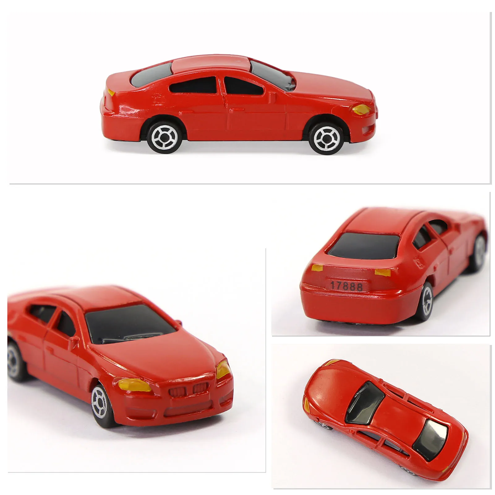 Фото Evemodel 50 шт. Модели Пластиковых автомобилей масштаб 1:87 строительный поезд пейзаж C100 №3