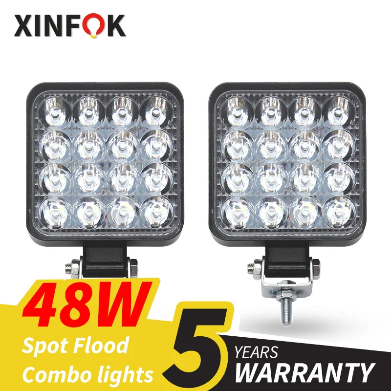 

Car LED Spotlights Flood Work Light 3030 SMD DC 12-24 Volts 27 Watts 48 Watts Truck 4x4 4WD