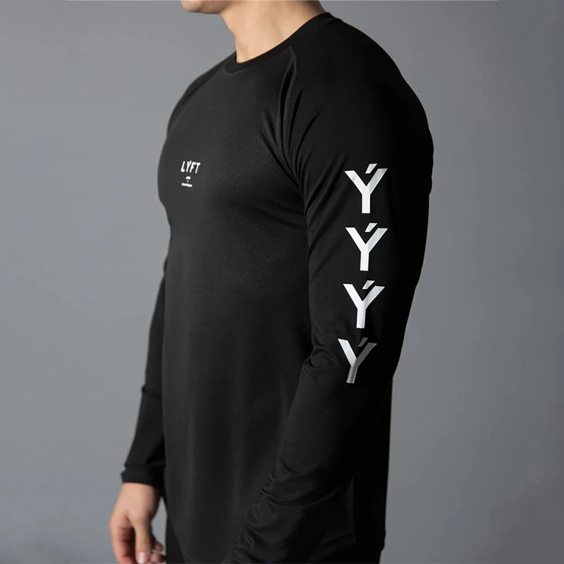 Футболка мужская компрессионная быстросохнущая с длинным рукавом Облегающая