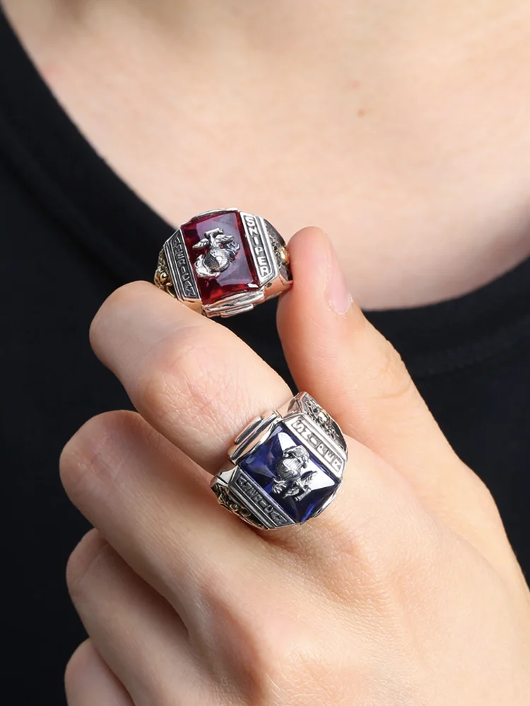 

Ruibeila подлинное серебро 925 пробы морская пехота США эмблема снайпер, персонализированное кольцо, модное кольцо, ювелирные изделия, подарок, н...