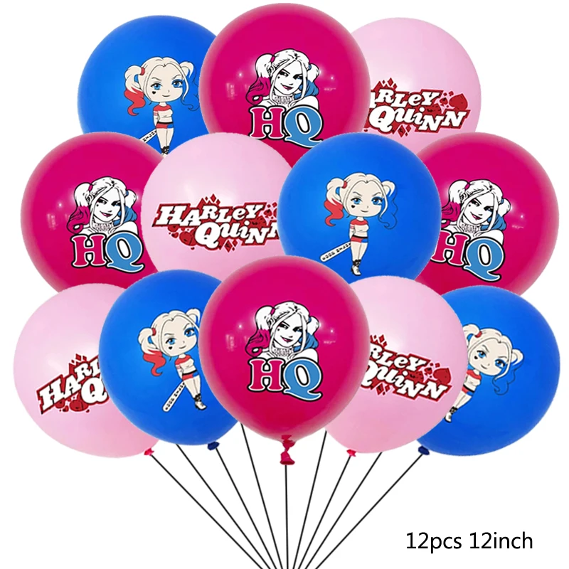 Воздушные шары 12 шт./лот из латекса с принтом Куин для самоубийц розовые Джокер