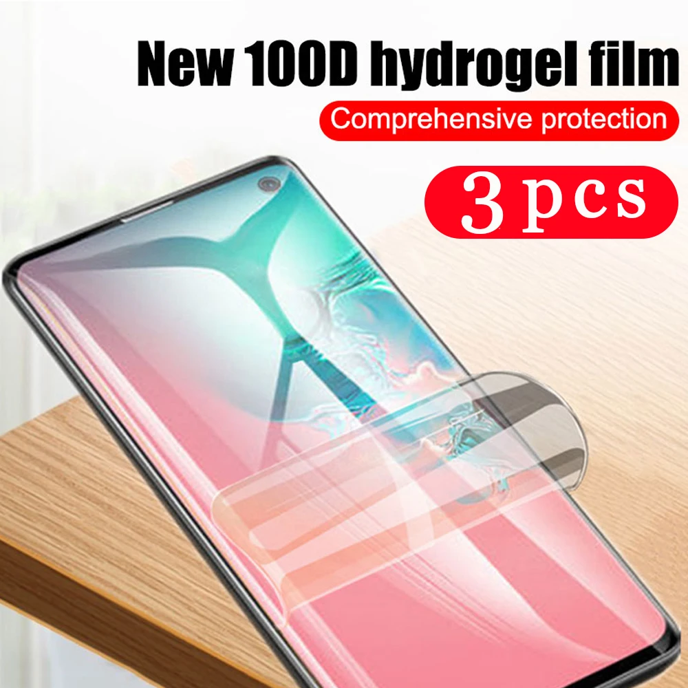 

3Pcs 100D soft full cover hydrogel film for samsung galaxy S7 edge S8 S9 plus S10 lite S10e S20 ultra screen protector Not Glass