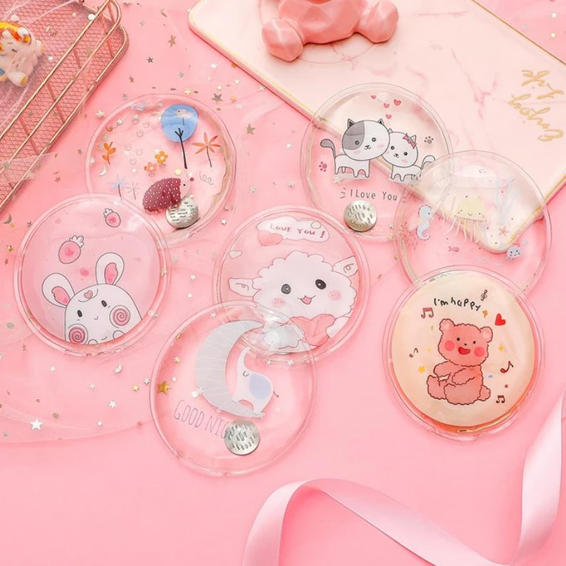 1Pcs Cute Transparent Cartoon Heating Gel Hand Warmer Reusable Mini Portable Convenient Winter Fast Self-Heating Handbag | Бытовая