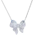 Женское ожерелье из серебра 925 пробы с кулоном-бантом