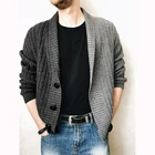 Мужской свитер с тремя пуговицами, куртка, Осень-зима, Повседневная модная уличная трендовая куртка, Мужская куртка