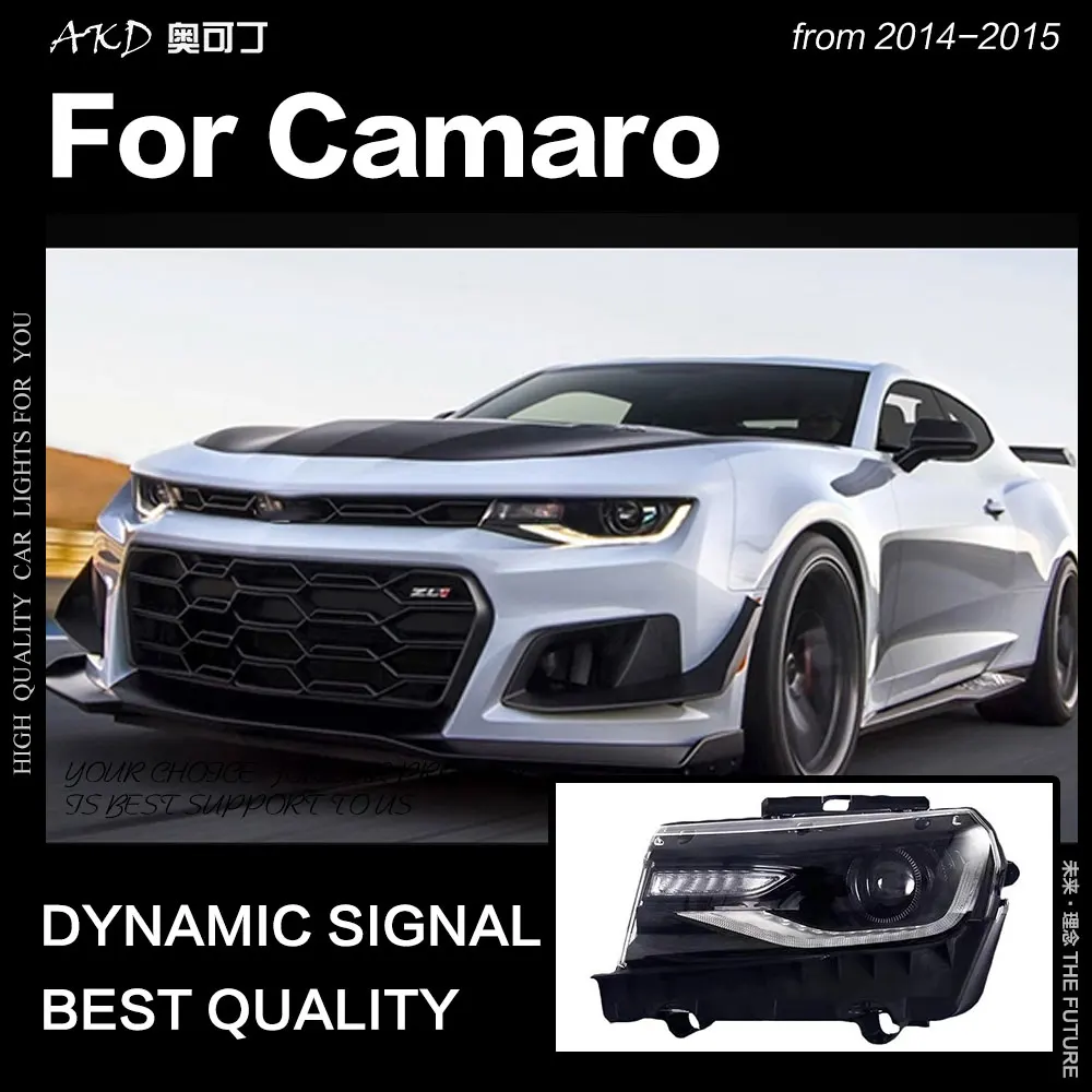 AKD автостайлинг фары для Chevrolet Camaro 2014-2015 светодиодный ные DRL Hid Биксеноновые