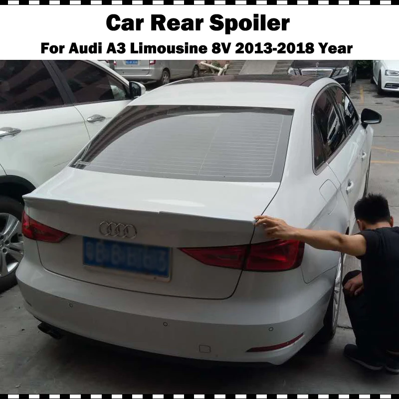 Стекловолокно Задний спойлер багажника для Audi A3 лимузин седан 2014 2015 2016 2017 2018 8V FRP