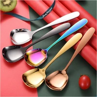 1pcs 304 stainless steel spoons titanium plated craft kitchen tool household thickening spoon kitchen drinking spoon tableware