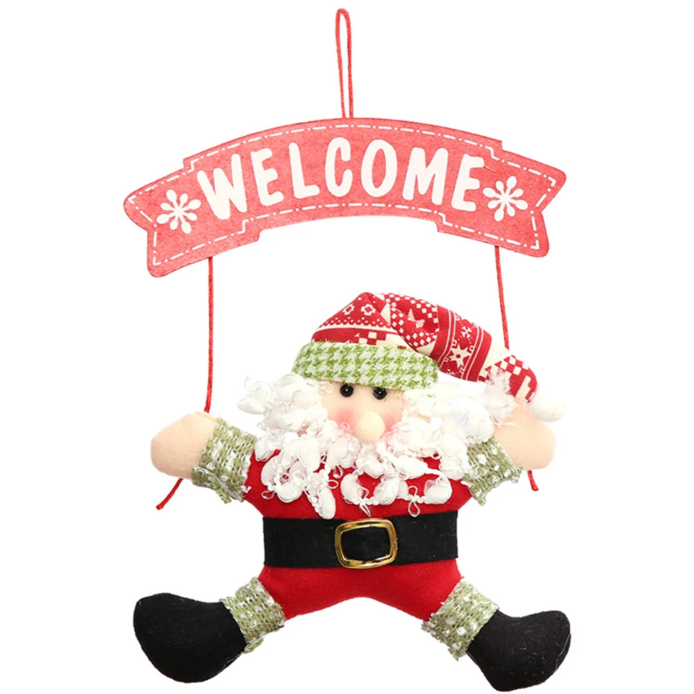 Светло-желтый 1Pcs Santa Claus Door Hanging Christmas Tree christmas decorations for home outdoor Non-woven Hanging Pendant Ornament Gifts - Цвет: Светло-желтый