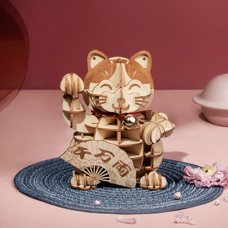 Robotime Новый DIY плютус Кот 3D деревянная головоломка игра сборка лодка игрушка