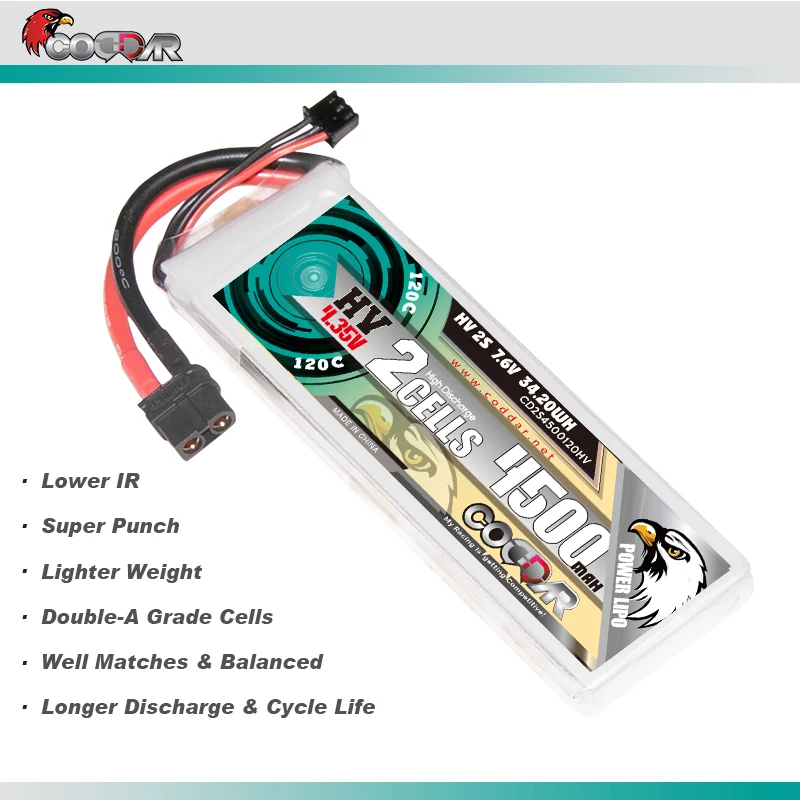 

CODDAR 4500mah 2S 7,6 V 120C HV Lipo Battery XT60 XT90 T EC5 XT90-S для Trex 500 Вертолет самолет FPV Дрон автомобиль Лодка радиоуправляемая часть