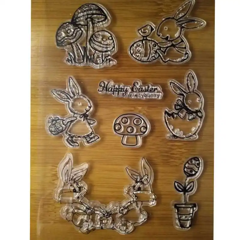 Прозрачные прозрачные штампы счастливого эфира для скрапбукинга сделай сам