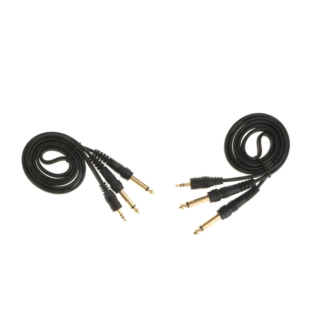 

2Pcs Stereo 3.5mm to Dual 6.5mm M/M Jack Mixer Amp Splitter Audio Cable 1m