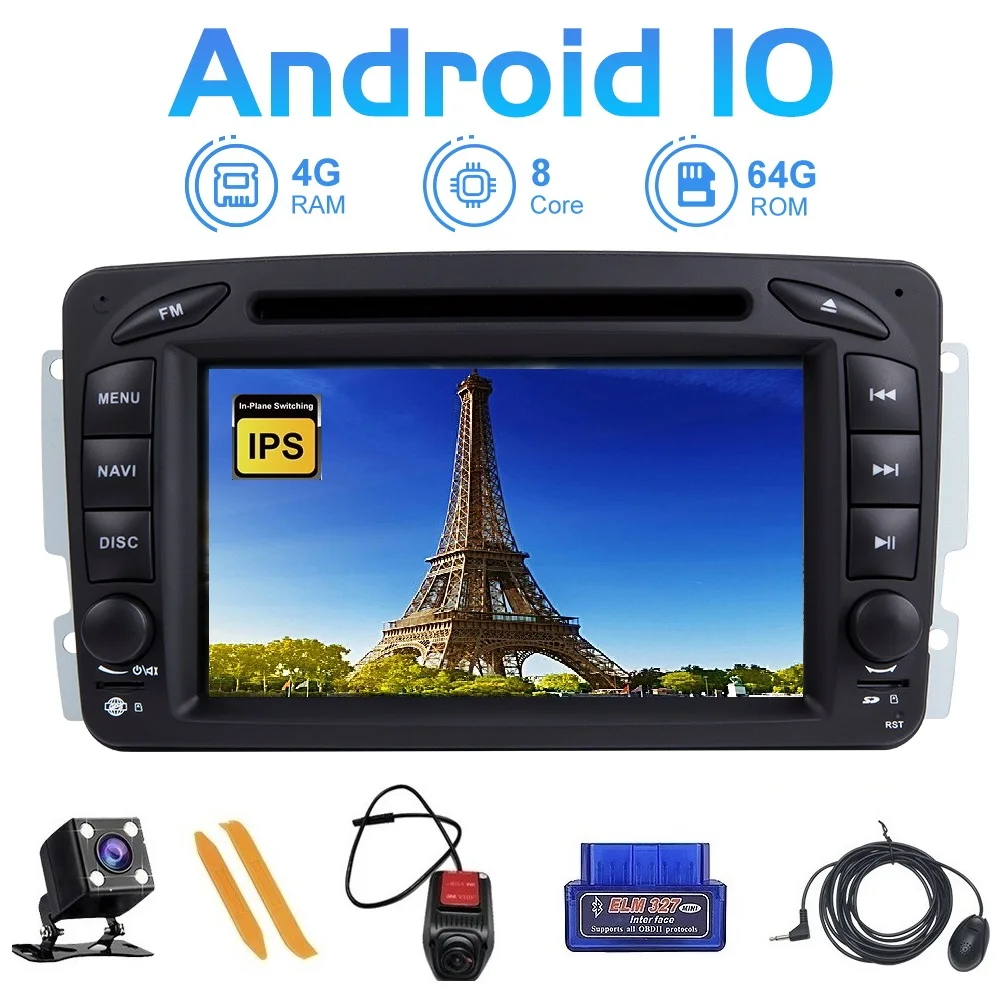 ZLTOOPAI Восьмиядерный автомобильный мультимедийный плеер Android 10 для Mercedes Benz CLK W209 Vito