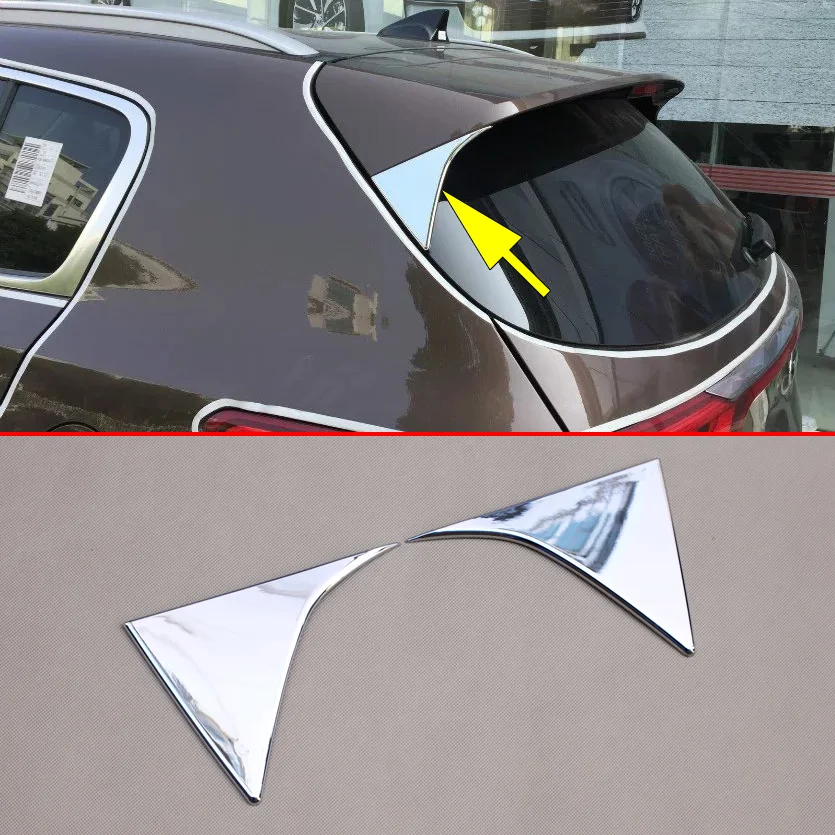 

Rear Spoiler Wing Trims For Kia Sportage QL 2016 2017 2018 2019 2020 2021 Chrome Tailgate Trunk Window Garnish