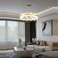 led modern gold silver dimmable stainless steel hanging lamps lustre chandelier lighting suspension luminaire lampen for foyer
